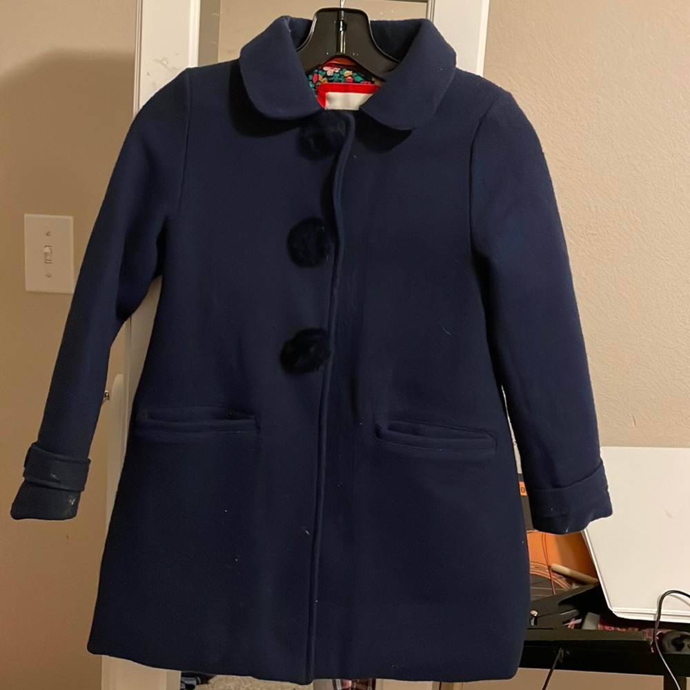 Mini Boden Navy Girls wool coat